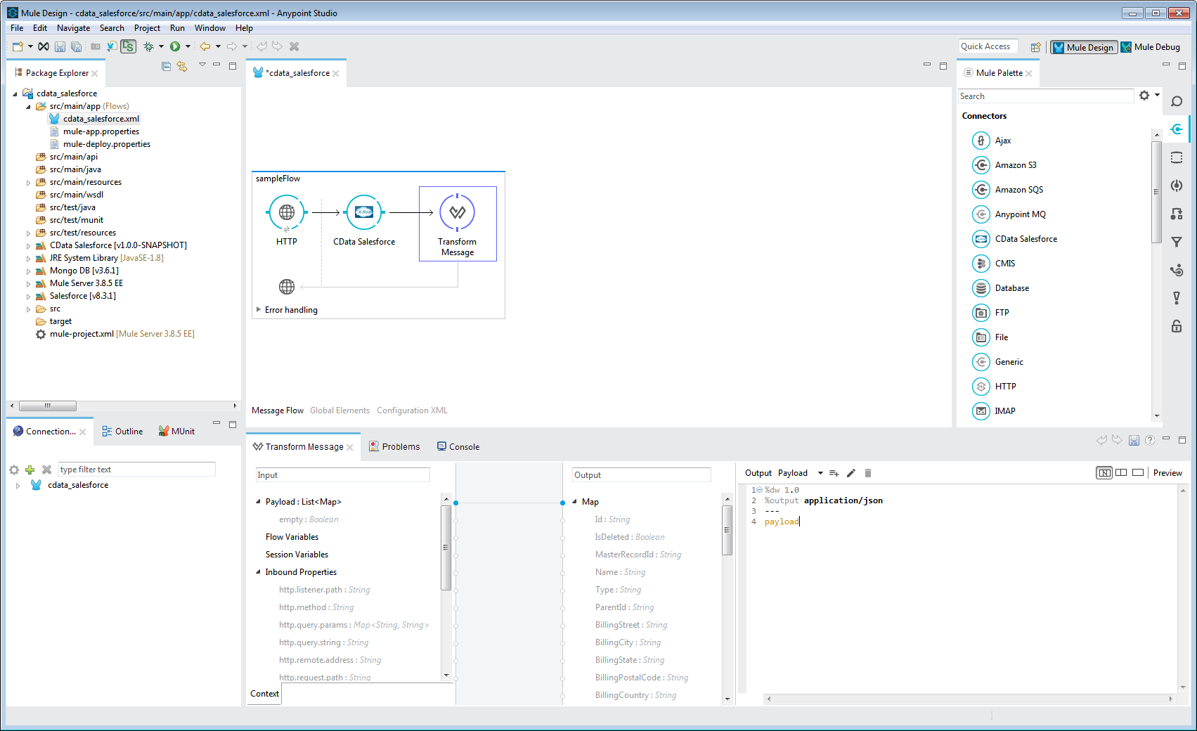 Add the Transform Message Component to the Flow